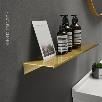 Contemporary Bathroom Storage Rack with Elegant Brushed Gold and Black Accents