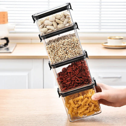 Sealed Plastic Storage Containers for Kitchen with Moisture-Proof Design for Grains and Spices