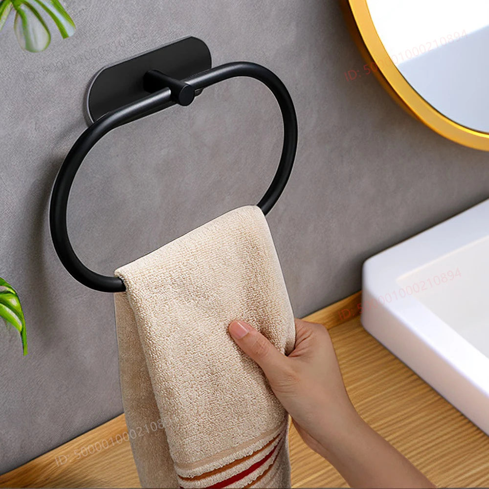 Modern Self-Adhesive Towel Rack for Bathroom with Durable Stainless Steel Design