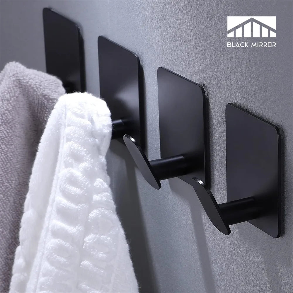 Stick-On Wall Hooks for Hanging Towels and Clothes in Bathroom