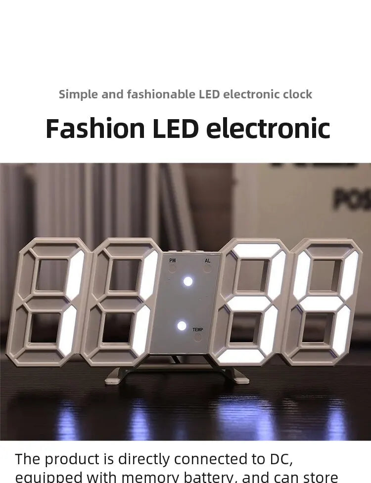 3D LED Digital Clock – Modern, Luminous & USB Powered