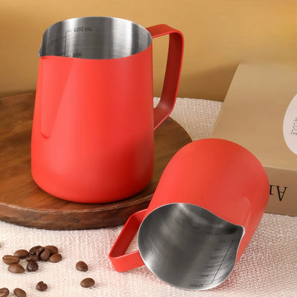 Premium Milk Frothing Pitcher with Accurate Scale for Barista-Level Espresso Drinks