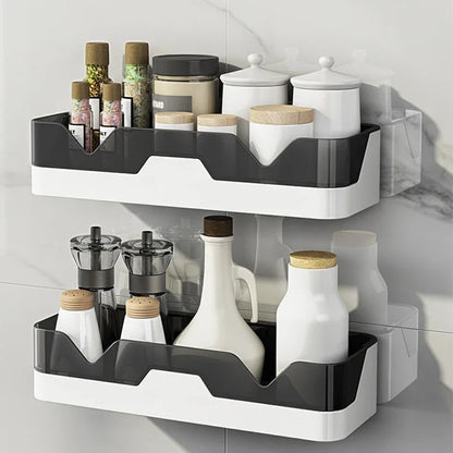 Stylish Corner Shelf for Bathroom with No-Drill Wall Mount and Shampoo Holder