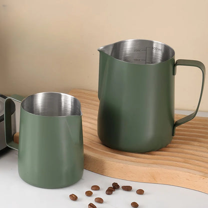 Premium Milk Frothing Pitcher with Accurate Scale for Barista-Level Espresso Drinks