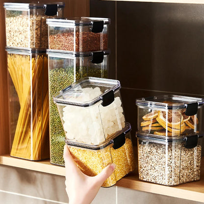 Sealed Plastic Storage Containers for Kitchen with Moisture-Proof Design for Grains and Spices