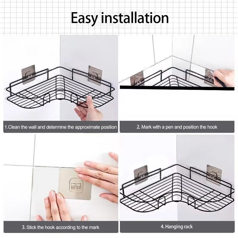 Durable Iron Triangle Storage Rack for Bathroom