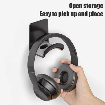 Universal Adhesive Wall-Mounted Headphone Stand for Desk Organisation