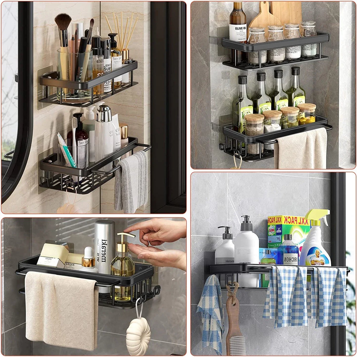 Modern Shower Shelf Organiser with Durable Aluminium Design and Easy Setup