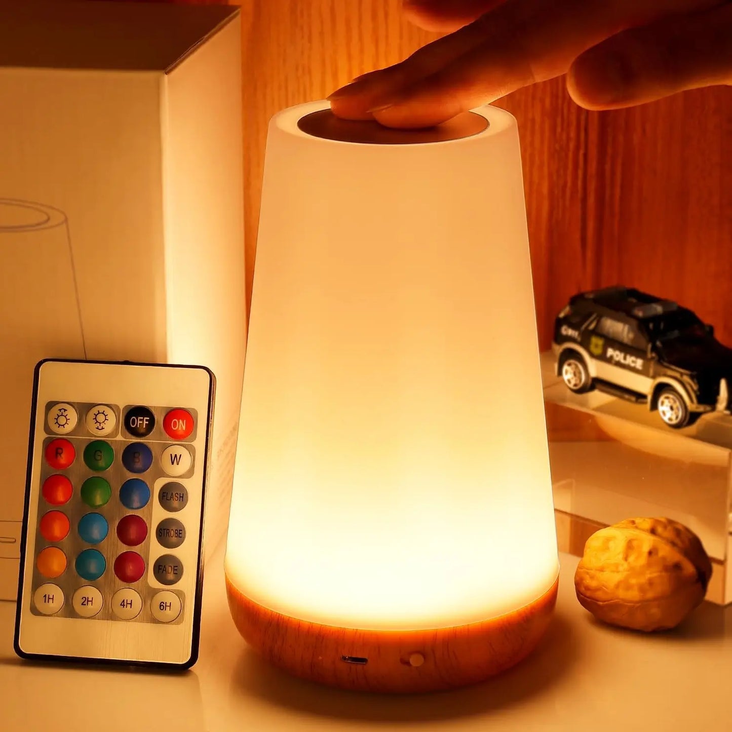 Portable 13-Colour LED Night Lamp – Adjustable Brightness with Touch & Remote Control