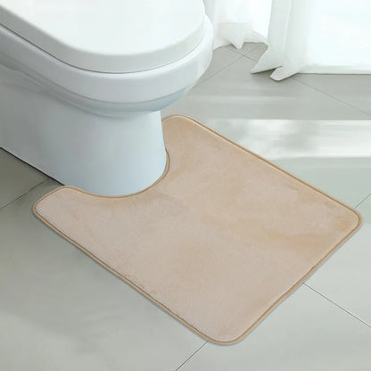 Soft and Absorbent U-Shape Bath Mat for Toilet and Home Décor Enhancement