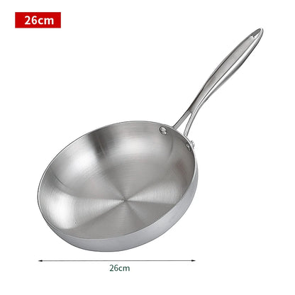 Premium Uncoated Stainless Steel Frying Pan for Versatile Kitchen Cooking