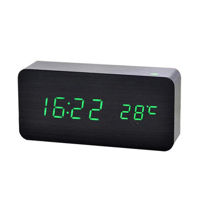 Wooden LED Alarm Clock – Stylish, Modern & Multifunctional