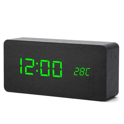 Wooden LED Alarm Clock – Stylish, Modern & Multifunctional