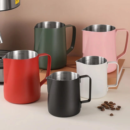 Premium Milk Frothing Pitcher with Accurate Scale for Barista-Level Espresso Drinks