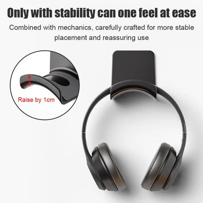 Universal Adhesive Wall-Mounted Headphone Stand for Desk Organisation