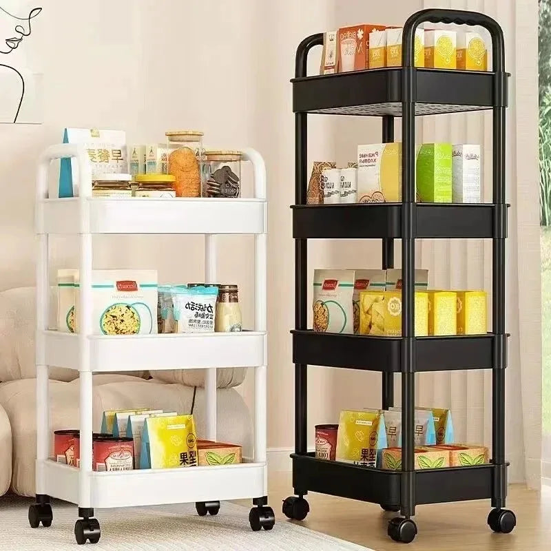 Movable Pulley Storage Rack for Home Use with Multi-Layer Design for Versatile Organisation