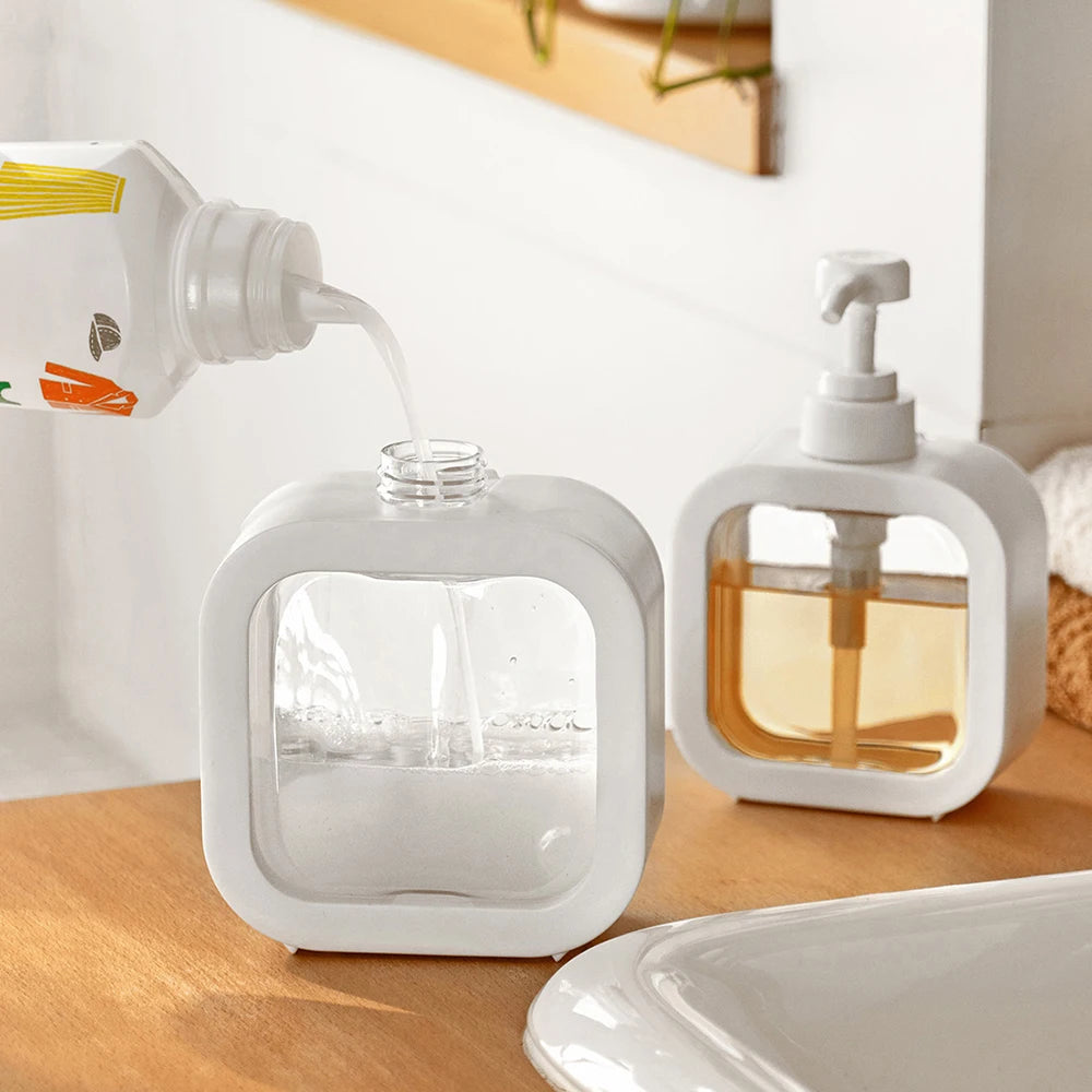 Versatile Transparent Soap Dispenser Bottle for Bathroom