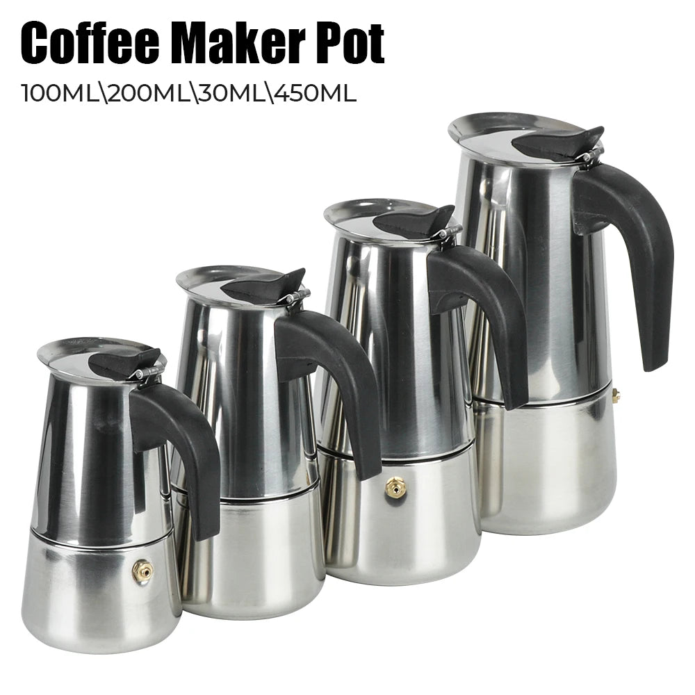 Premium Stainless Steel Moka Coffee Maker