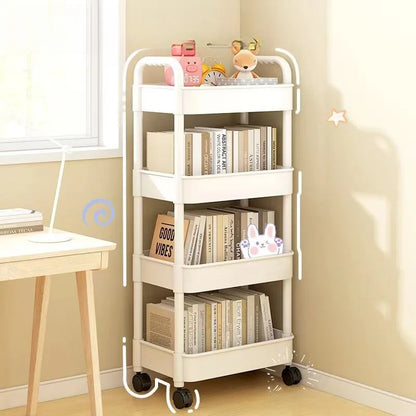 Movable Pulley Storage Rack for Home Use with Multi-Layer Design for Versatile Organisation