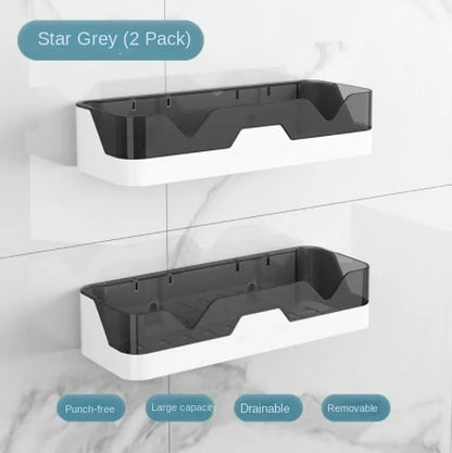 Stylish Corner Shelf for Bathroom with No-Drill Wall Mount and Shampoo Holder