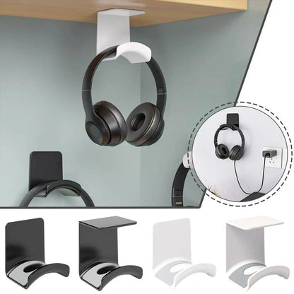 Universal Adhesive Wall-Mounted Headphone Stand for Desk Organisation