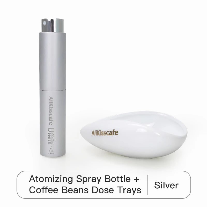 Coffee Bean Spray Bottle and Dosing Cup Set for Static-Free Espresso Grinding