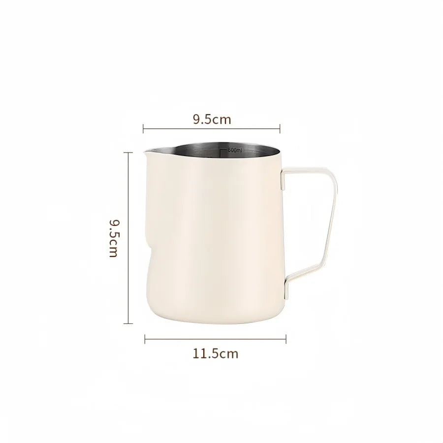 Premium Milk Frothing Pitcher with Accurate Scale for Barista-Level Espresso Drinks