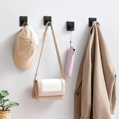 Stick-On Wall Hooks for Hanging Towels and Clothes in Bathroom