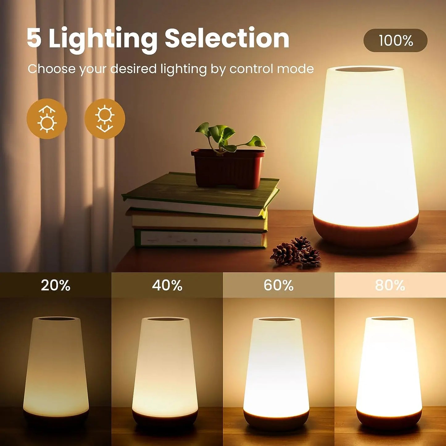 Portable 13-Colour LED Night Lamp – Adjustable Brightness with Touch & Remote Control