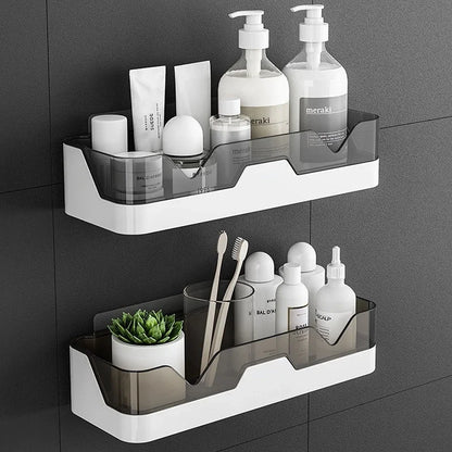 Stylish Corner Shelf for Bathroom with No-Drill Wall Mount and Shampoo Holder