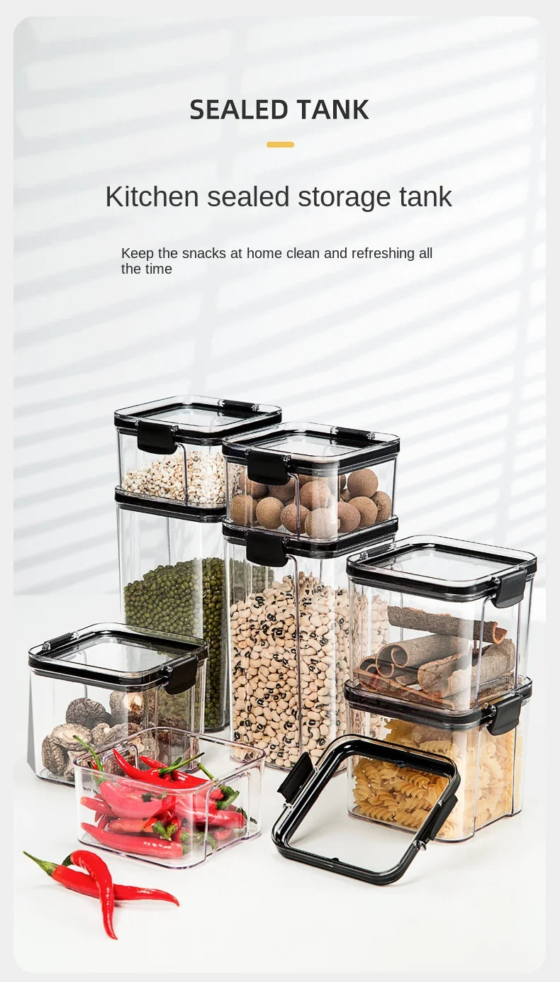 Sealed Plastic Storage Containers for Kitchen with Moisture-Proof Design for Grains and Spices