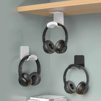 Universal Adhesive Wall-Mounted Headphone Stand for Desk Organisation