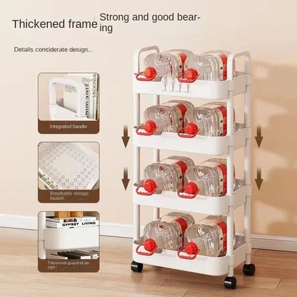 Movable Pulley Storage Rack for Home Use with Multi-Layer Design for Versatile Organisation