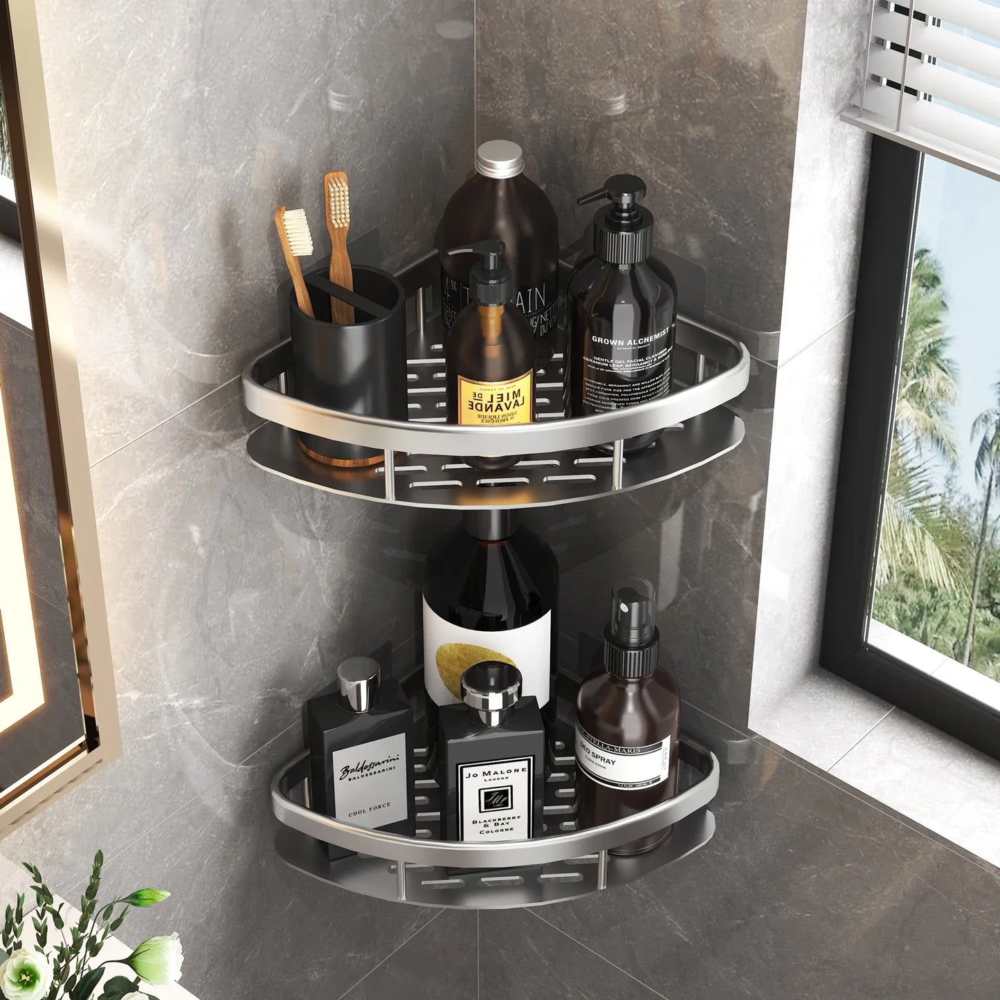 Modern Shower Shelf Organiser with Durable Aluminium Design and Easy Setup