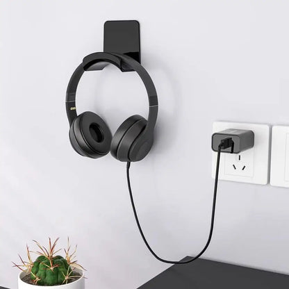 Universal Adhesive Wall-Mounted Headphone Stand for Desk Organisation