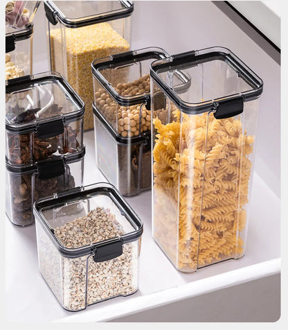 Sealed Plastic Storage Containers for Kitchen with Moisture-Proof Design for Grains and Spices