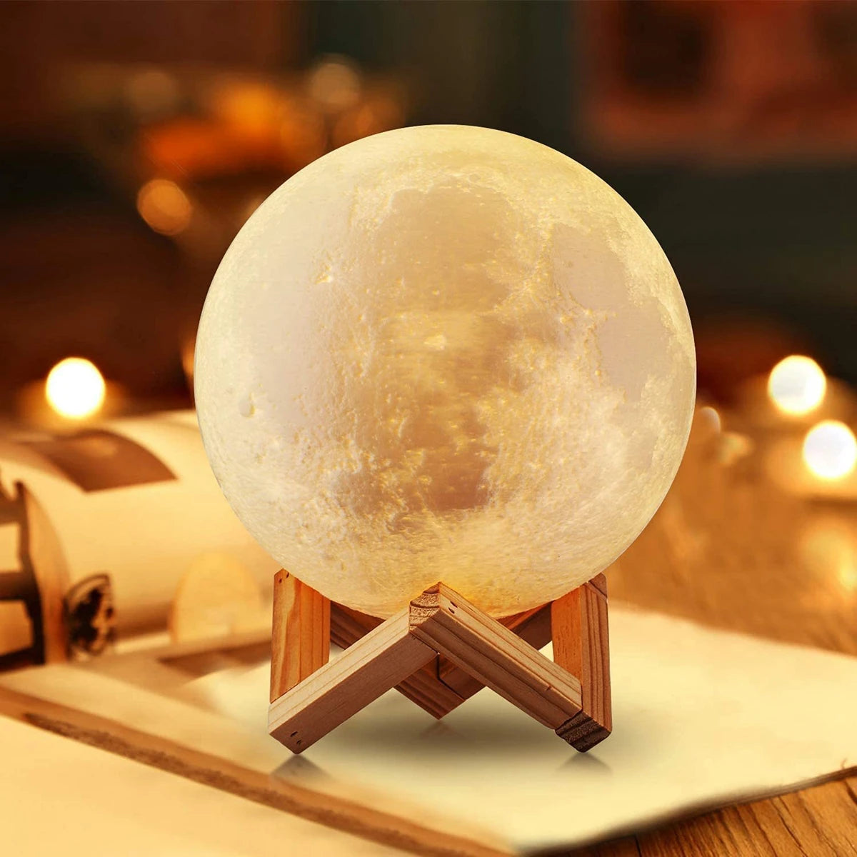 Moon Lamp – LED Night Light, Battery Powered & Starry Glow