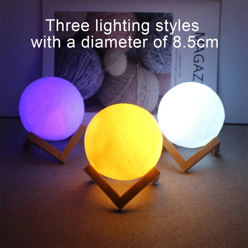 Moon Lamp – LED Night Light, Battery Powered & Starry Glow