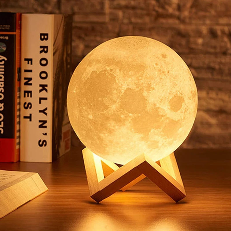 Moon Lamp – LED Night Light, Battery Powered & Starry Glow