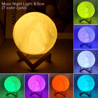 Moon Lamp – LED Night Light, Battery Powered & Starry Glow