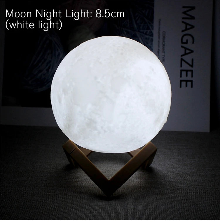 Moon Lamp – LED Night Light, Battery Powered & Starry Glow