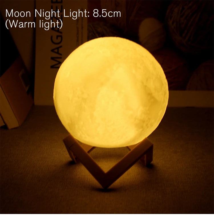 Moon Lamp – LED Night Light, Battery Powered & Starry Glow