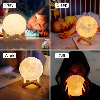 Moon Lamp – LED Night Light, Battery Powered & Starry Glow